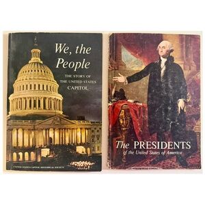 Vintage US Presidents Book + US Capitol History Book Set National Geographic